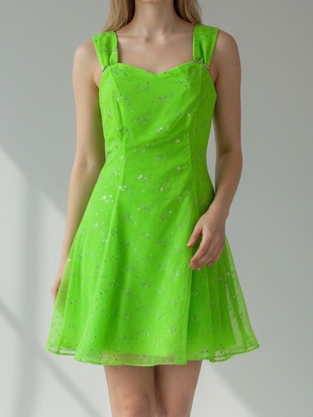 Lime Green Sequin Dress Southeastern Performance Maxine Y2K Fairy Rave Dance